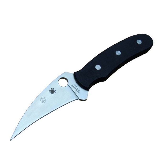 Spyderco CTS BD1 Sivri Outdoor Bıçağı 20 cm - Siyah Sapl, Kemerlikli Kılıf