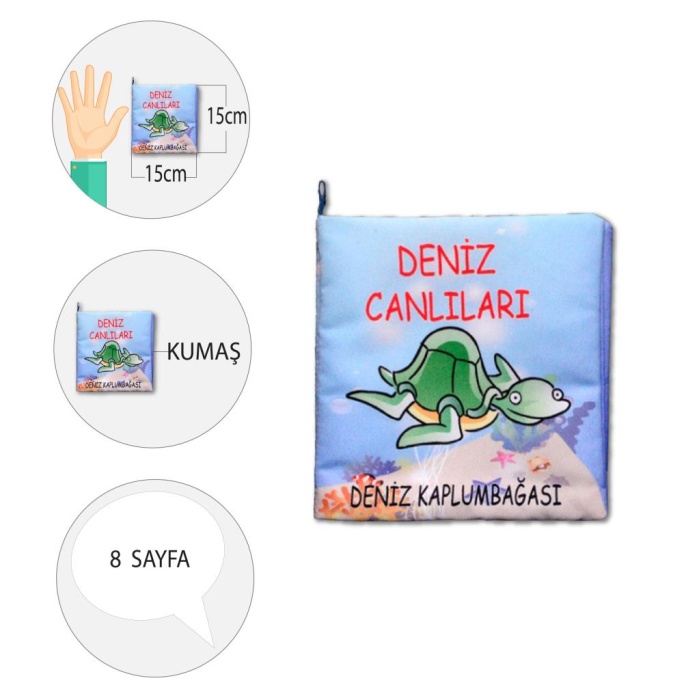 Deniz Canlıları Kumaş Sessiz Kitap