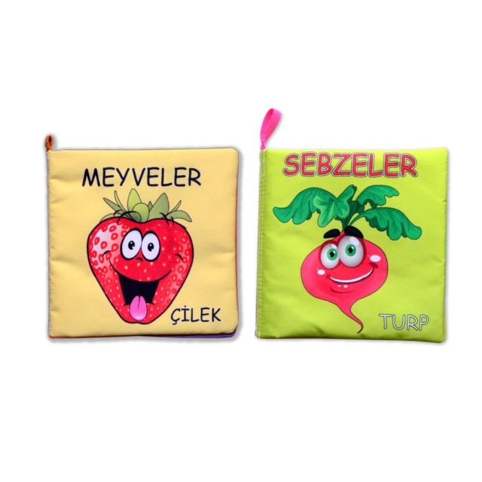 2 Kitap  Sebzeler ve Meyveler Kumaş Sessiz Kitap