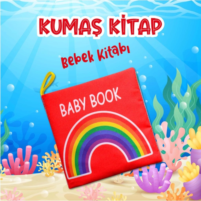 İngilizce Renkli Bebek Kumaş Sessiz Kitap