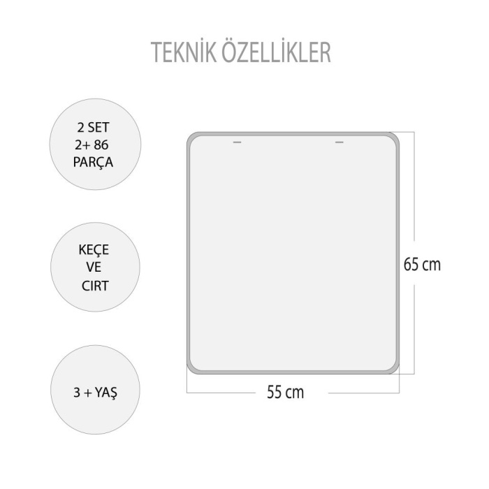 2 Set - 86 Parça İngilizce Takvimi Öğreniyorum (2023) Keçe Duvar Panoları , Eğitici Oyuncak