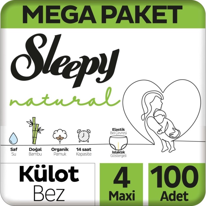 Natural Külot Bez Mega Paket 4 Beden 7-14 Kg 100 Adet