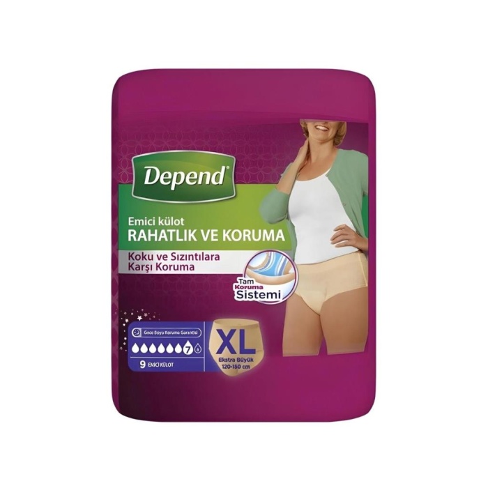 Depend Emici Külot Extra Büyük Boy Kadın 9 Adet