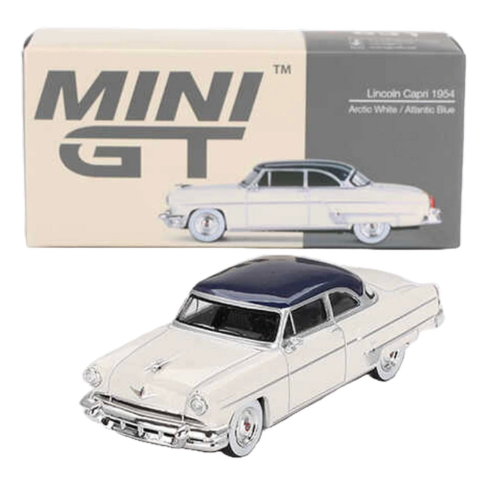 Mini Gt 1/64 Lincoln Capri 1954 Arctic White / Atlantic Blue