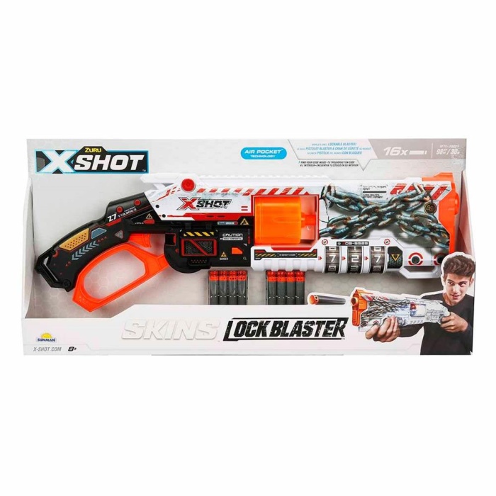 X-Shot Skins Lock Blaster 16 Mermili Sünger Dart Atan Silah 56 cm