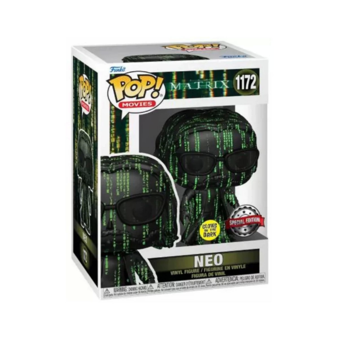 Funko POP Movies The Matrix 4- Neo (Coded) (Glow in the dark)