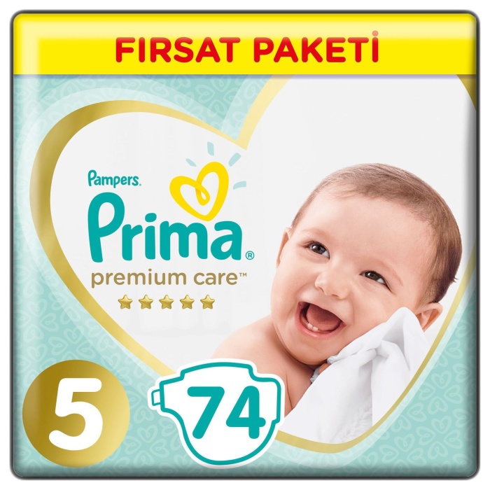 Prima Premium Care Bebek Bezi Fırsat Paketi 5 Beden 74 Adet