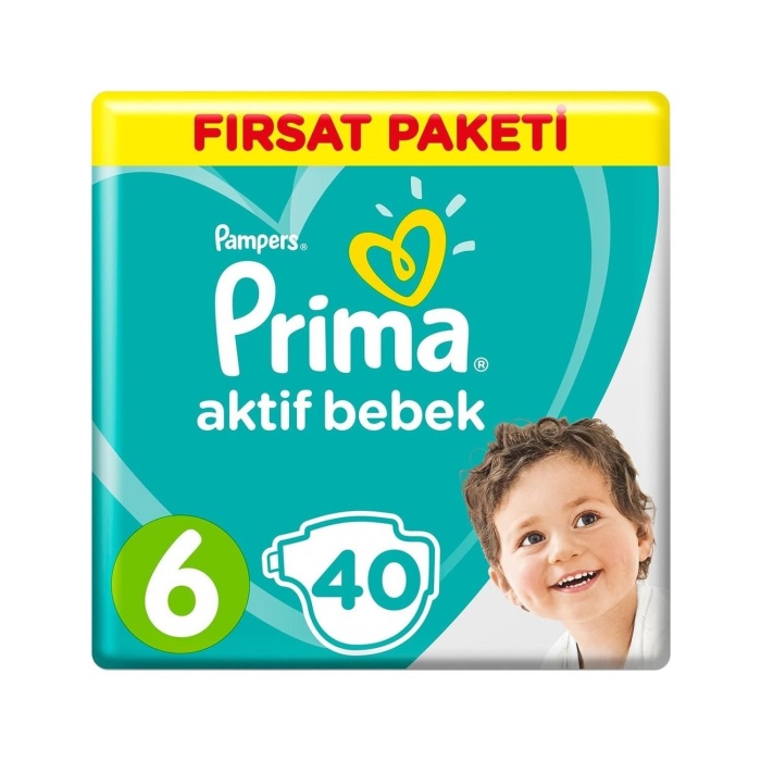 Prima Bebek Bezi Aktif Bebek Eko Paket 6 Beden 40 Adet