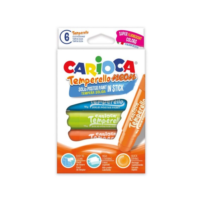 Carioca Temperello Stick Poster Boya Kalemi Fosforlu 6lı