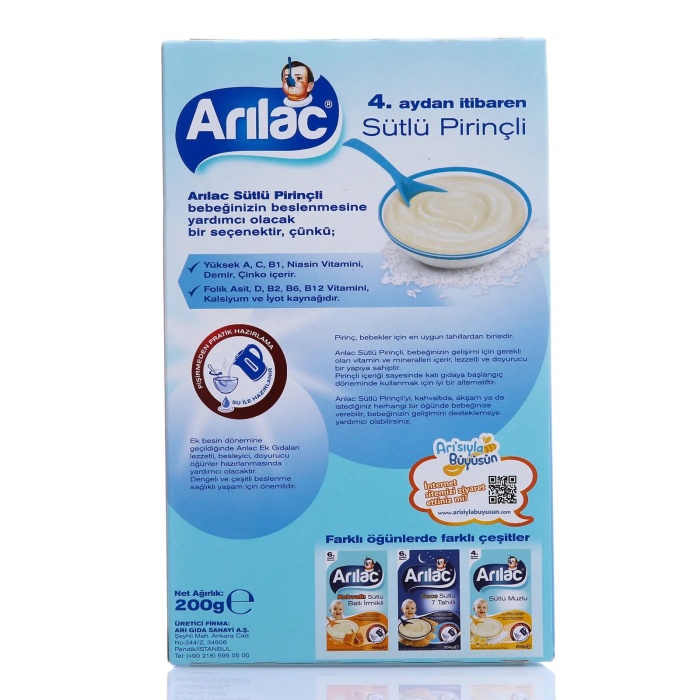 Arılac İnstant Sütlü Pirinçli Ek Gıda 200gr