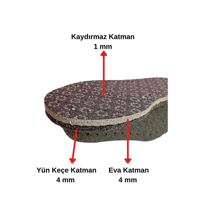 3 Çift Delikli Eva Keçe Panduf Hobi Örgü Patik Tabanı 3 Katlı Konforlu Patik Tabanlığı Kaydırmaz