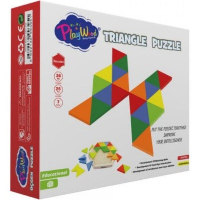 PlayWood Ahşap Üçgen Puzzle 24 Parça 395