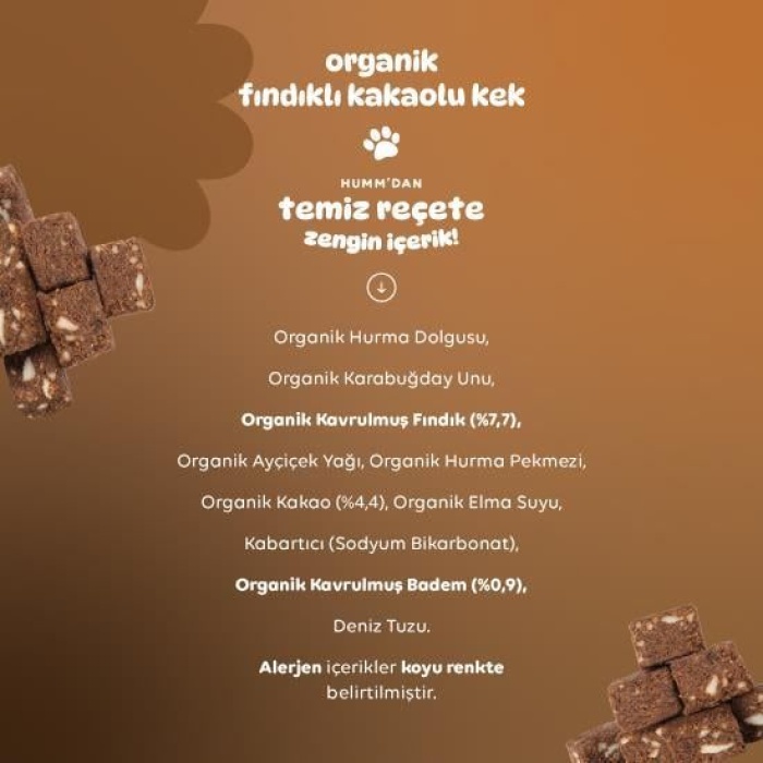 Humm Organik Fındıklı Kakaolu Vegan Kek 30 Gr