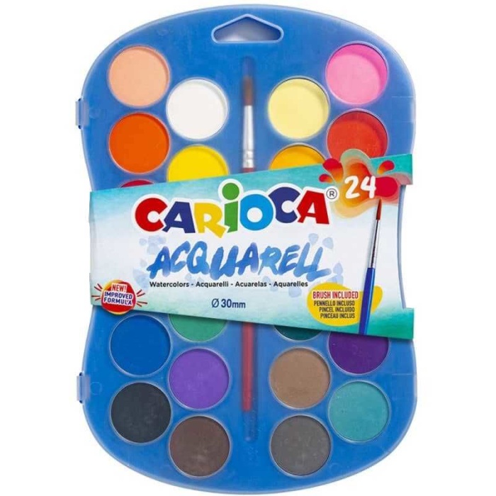 Carioca Sulu Boya 30 mm Fırçalı 24Lü