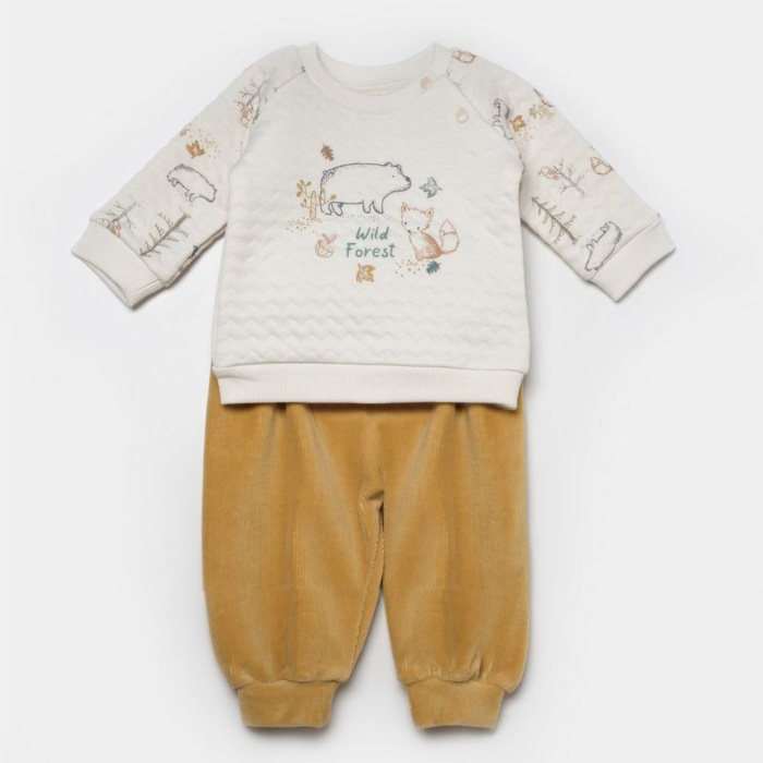 Bibaby Wild Forest 2Li Bebek Takım 59811 Hardal Bej