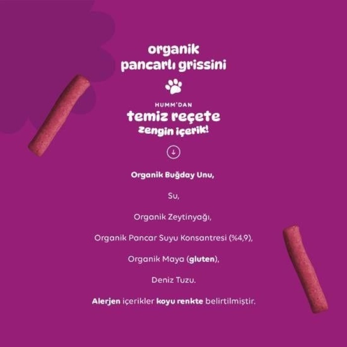 Humm Organik Vegan Pancarlı Grissini 55 Gr