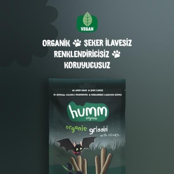 Humm Organik Vegan Zeytinli Grissini 55 Gr