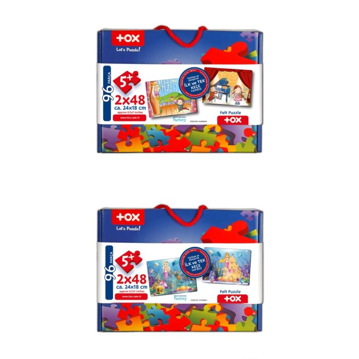 4 Set - 96 Parça  Deniz Kızı ve Sahne 5+ Keçe Yapboz - 5 Yaş Puzzle