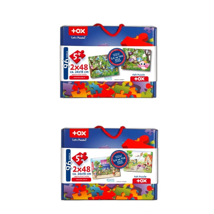 4 Set - 96 Parça  Baykuş ve Oyun Parkı 5+ Keçe Yapboz - 5 Yaş Puzzle