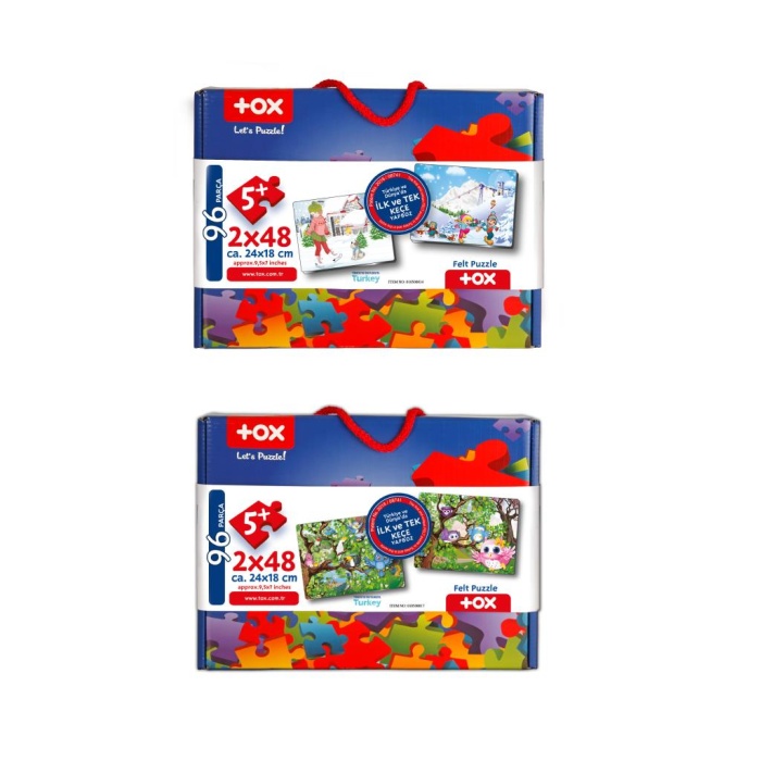 4 Set - 96 Parça  Kış ve Baykuş 5+ Keçe Yapboz - 5 Yaş Puzzle