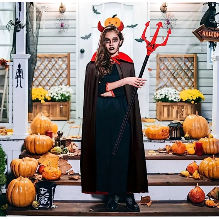 Kırmızı Renk Halloween Cadılar Bayramı Çatal 107 cm