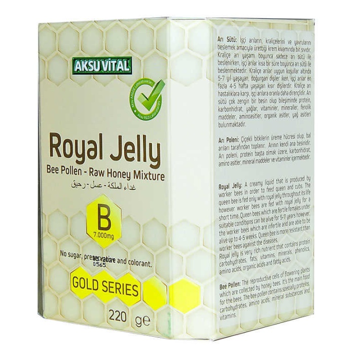 Arı Sütü Polen Bal Karışımı B 7.000 Mg Gold Seri 220 Gr