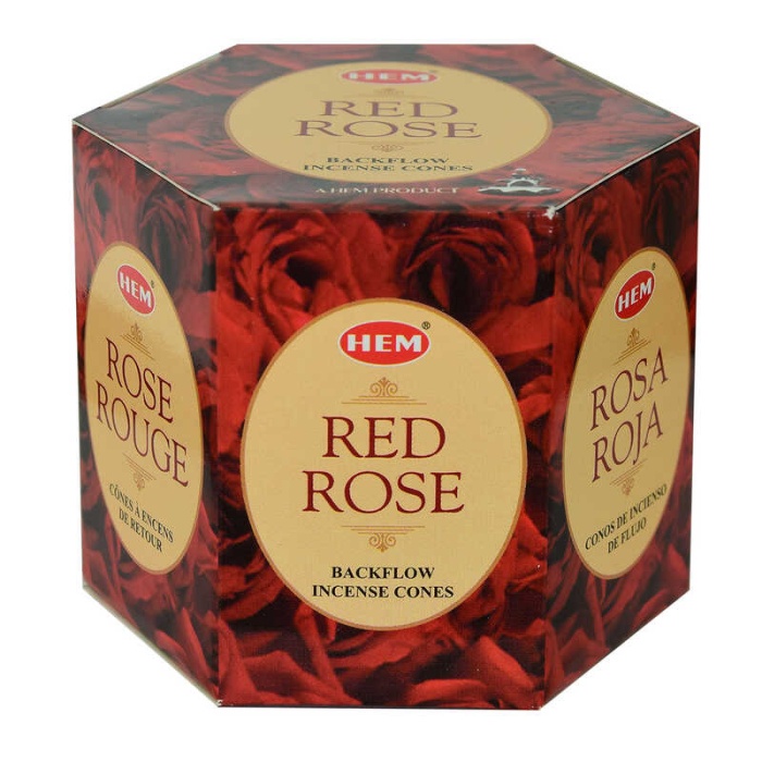 Geri Akış Şelale Kırmızı Gül Kokulu 40 Konik Tütsü - Red Rose Backflow Incense Cones