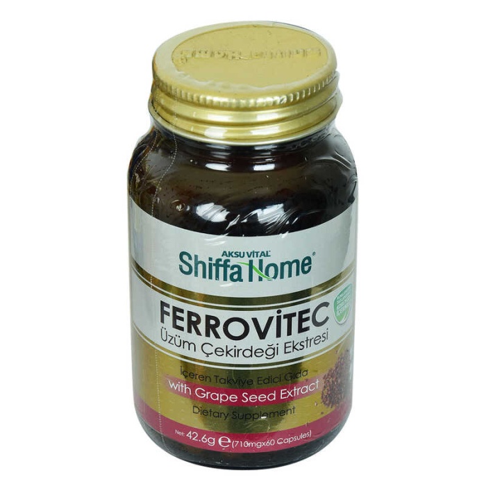 Shiffa Home Ferrovitec Üzüm Çekirdeği Ekstresi Diyet Takviyesi 710 Mg x 60 Kapsül