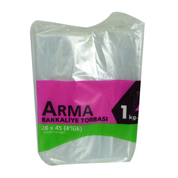 Naylon Torba Arma Şeffaf Bakkaliye Kuruyemiş Şeker Torbası 28x45 (4 lük ) Takribi 115 Adet 1000 Gr