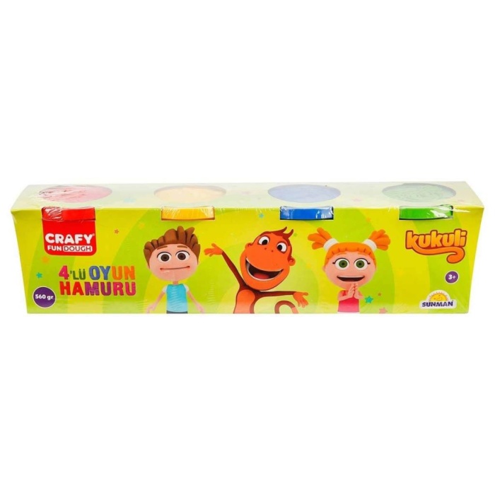 2471 Crafy Kukuli 4lü Oyun Hamuru 560 g -Sunman