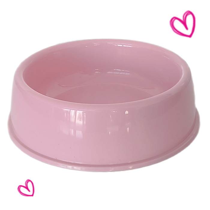 Kedi Köpek Plastik Mama Ve Su Kabı 20 cm - 200 ml Pembe