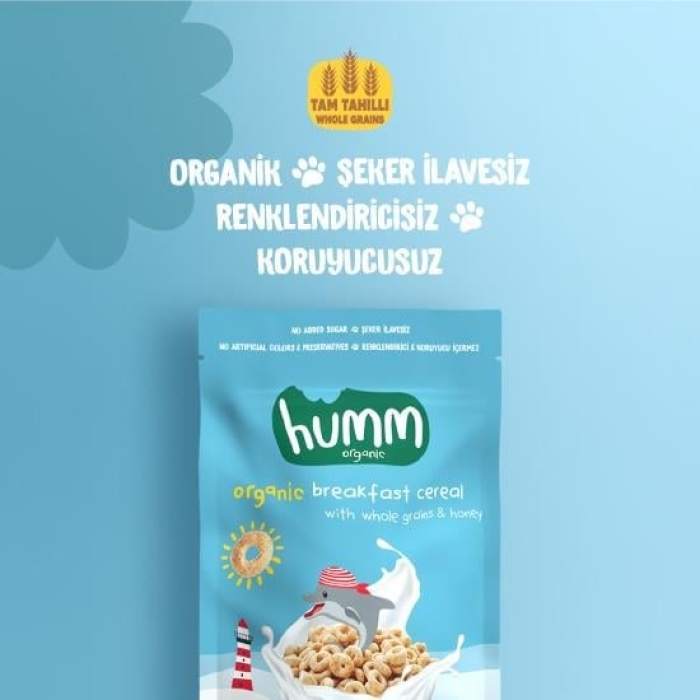 Humm Organik Tam Tahıllı ve Ballı Kahvaltılık Gevrek 80 Gr