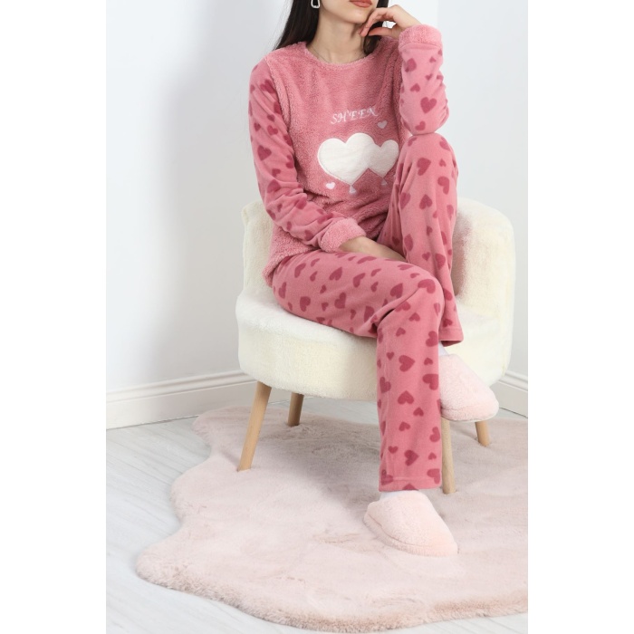 Polar Pijama Takımı Pembebeyaz