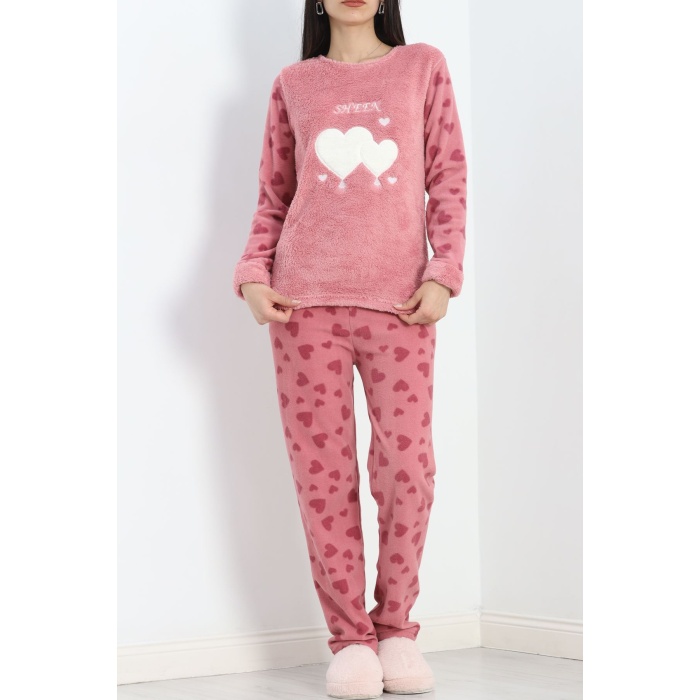 Polar Pijama Takımı Pembebeyaz