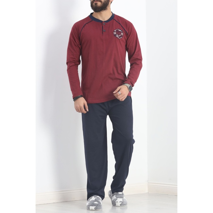 Erkek Pijama Takımı Bordo