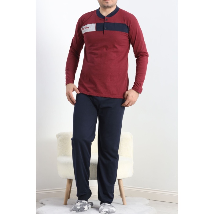 Erkek Pijama Takımı Bordo