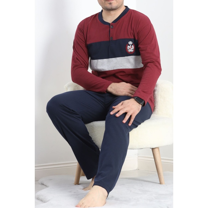 Erkek Pijama Takımı Bordo