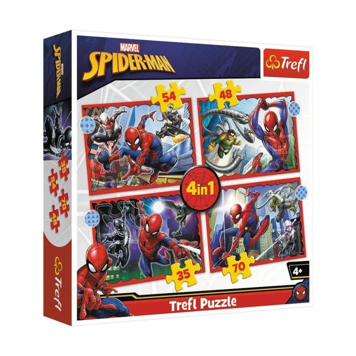 PUZZLE-34384 Marvel Spiderman 4IN1 Puzzle