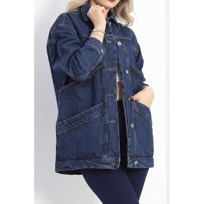 Oversize Kot Ceket Mavi6