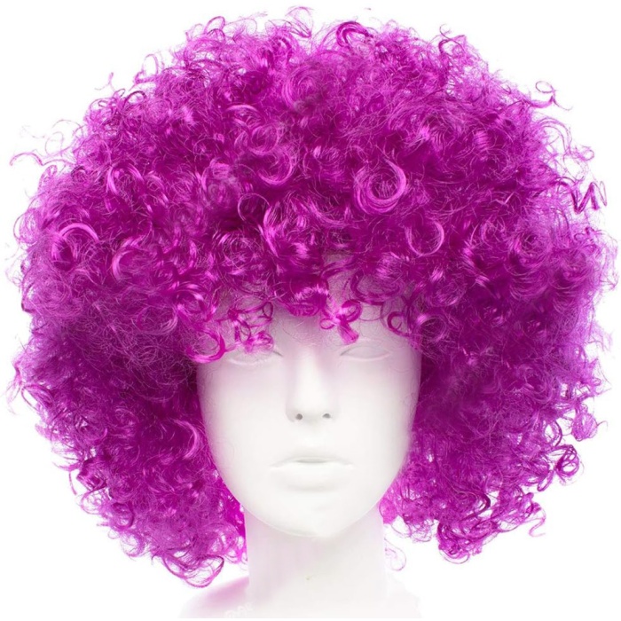 Koyu Mor Renk Violet Afro Bonus Saç Peruk