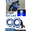 Universal Motosiklet sis ve far uyumlu 89mm buz mavi angel montaj ayaklı Angel Sis led