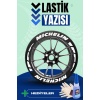 Beyaz Şeritli Motosiklet Ve Otomobil Lastik Yazısı Sticker Yapıştırma