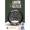 VITOUR KIRMIZI Yazılı Motosiklet Ve Otomobil Lastik Yazısı Sticker Yapıştırma