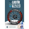 LASSA Yazılı Kırmızı Şeritli Motosiklet Ve Otomobil Lastik Yazısı Sticker Yapıştırma