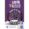 NITTO Yazılı Kırmızı Şeritli Motosiklet Ve Otomobil Lastik Yazısı Sticker Yapıştırma