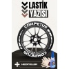 COMPETUS Yazılı Beyaz Şeritli Motosiklet Ve Otomobil Lastik Yazısı Sticker Yapıştırma