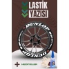 DUNLOP Yazılı Beyaz Şeritli Motosiklet Ve Otomobil Lastik Yazısı Sticker Yapıştırma