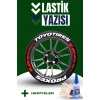 TOYOTIRES Yazılı Kırmızı Şeritli Motosiklet Ve Otomobil Lastik Yazısı Sticker Yapıştırma