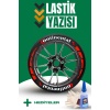 Yazılı Kırmızı Şeritli Motosiklet Ve Otomobil Lastik Yazısı Sticker Yapıştırma