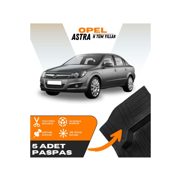 Opel Astra H Paspas 2004 2013 Arası 4d Havuzlu Paspas